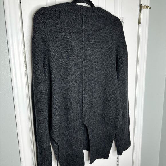 Autumn Cashmere Wool Charcoal Gray Side Slit Tunic Sweater size XL Revolve $348 - Picture 8 of 9